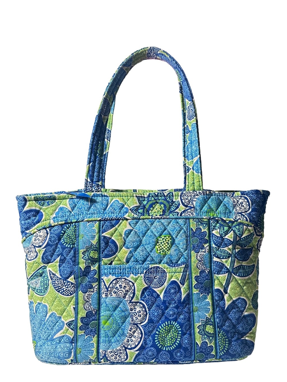 Vera Bradley Tote Bag Daisy Doodle Blue Green Floral Flowers Daisies Retired
